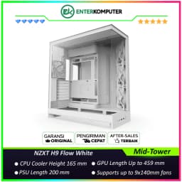 NZXT H9 Flow White - Large Dual-Chamber Mid-Tower ATX Airflow Case