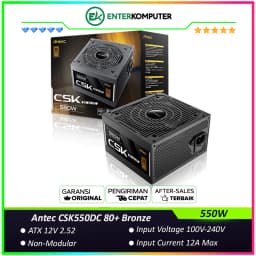 Antec CSK550DC 550W - 80+ Bronze Certified with Flat Cable - Active PFC - 120mm Silent Fan - 5 Years Warranty