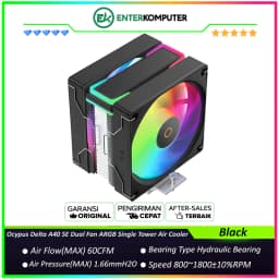 Ocypus Delta A40 SE Dual Fan ARGB Black Single Tower Air Cooler