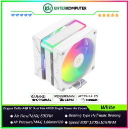 Ocypus Delta A40 SE Dual Fan ARGB White Single Tower Air Cooler