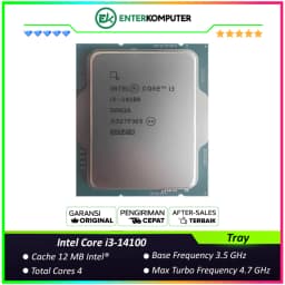 Intel Core i3-14100 3.5GHz Up To 4.7GHz - Cache 12MB [Tray] Socket LGA 1700 - Raptor Lake Refresh Series - Garansi 3Thn