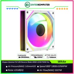 Ocypus Gamma F12 UNI Reverse Blade ARGB White 12CM PWM Fan