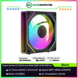 Ocypus Gamma F12 UNI Reverse Blade ARGB Black 12CM PWM Fan
