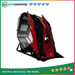 PRIME A-[NT] RED BLACK - ATX - ALUMUNIUM GAMING CASE - DUAL SIDE TEMPERED GLASS