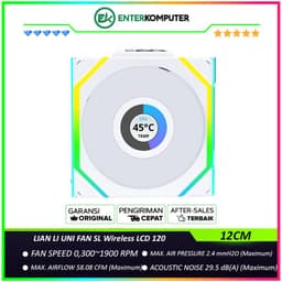 LIAN LI UNI FAN SL Wireless LCD 120 WHITE Single Pack with 1.6â€ LCD SCREEN - Two Light Zones for An Enhanced Visual Experience - 12SLLCD1W1W
