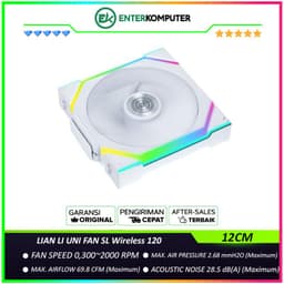 LIAN LI UNI FAN SL Wireless 120 WHITE Single Pack - Two Light Zones for An Enhanced Visual Experience - 12SL1W1W