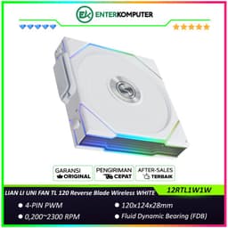 LIAN LI UNI FAN TL 120 Reverse Blade Wireless WHITE Single Pack - Two Light Zones for An Enhanced Visual Experience - Noise-Optimized and Performance-Oriented Fan - 12RTL1W1W