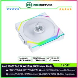LIAN LI UNI FAN SL Wireless 120 Reverse Blade WHITE Single Pack - Two Light Zones for An Enhanced Visual Experience - 12RSL1W1W