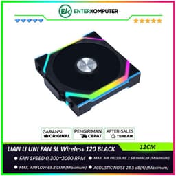 LIAN LI UNI FAN SL Wireless 120 BLACK Single Pack - Two Light Zones for An Enhanced Visual Experience - 12SL1W1B