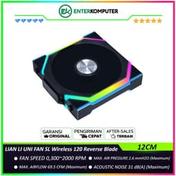 LIAN LI UNI FAN SL Wireless 120 Reverse Blade BLACK Single Pack - Two Light Zones for An Enhanced Visual Experience - 12RSL1W1B