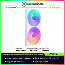 NZXT F280 RGB Core 280mm Single-Frame RGB Fan - White