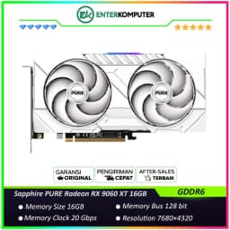 Sapphire PURE Radeon RX 9060 XT 16GB GDDR6 Gaming OC - DUAL FAN - Garansi 2 Thn