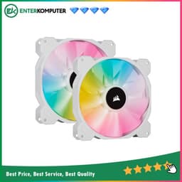 Corsair iCUE SP140 RGB Elite PWM White (Twin Pack) - With Lighting Node CORE - 14CM Fan