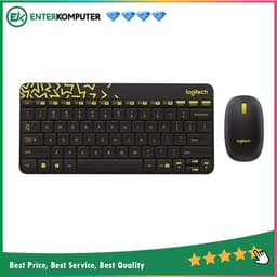 Logitech MK240 Nano Wireless Combo Keyboard and Mouse - Black Chartreuse Yellow