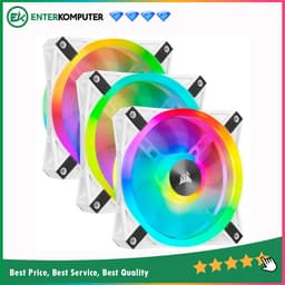 Corsair iCUE QL120 RGB White (Three Pack) - With Lighting Node CORE - 12CM Fan