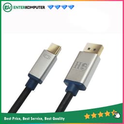 Kabel Mini Display Port 1.2 To DisplayPort 1.2 UHD 4K 3D 2 Meter 144 Hz Aluminium Housing (HINEIGHT(H8))