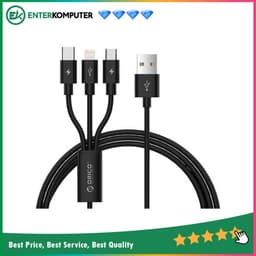 Orico 3 in 1 3A Nylon Braided Charge & Sync Cable 1.2 Meter - UTS-12