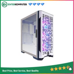 CUBE GAMING SLEV WHITE - All White Inside - ATX - LEFT SIDE GLASS DOOR - PSU Cover - Free 3PCS 12CM ARGB FAN