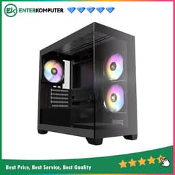 Antec CX300M RGB BLACK - Mini Tower Gaming Case - 4mm Tempered Glass Side Panel - Free 2Pcs 120mm RGB Fans Reverse + 1Pcs 120mm RGB Fans
