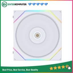 LIAN LI UNI FAN TL140 Reverse Blade WHITE Single Pack - ART of Cooling Redefined - Dual Zone Lighting Effects - Customisable Fan Speed and Dazzle with Infinity Mirror