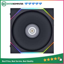 LIAN LI UNI FAN TL140 BLACK Single Pack - ART of Cooling Redefined - Dual Zone Lighting Effects - Customisable Fan Speed and Dazzle with Infinity Mirror