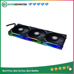 LIAN LI UNI FAN TL120 BLACK Triple Pack with Controller - ART of Cooling Redefined - Dual Zone Lighting Effects - Customisable Fan Speed and Dazzle with Infinity Mirror