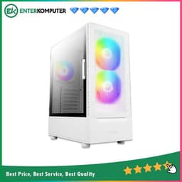 Antec NX410 V2 WHITE - ATX Gaming Case - Left Side Glass Door - FREE 2 PCS 14CM ARGB FANS + 1 PCS 12CM ARGB FANS