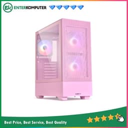 LIAN LI LANCOOL 205 MESH C PINK - Tempered Glass Left Side Panel - FREE 2Pcs 140MM ARGB PWM Fan + 1Pc 120MM ARGB PWM Fan - USB Type C Included