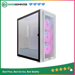 CUBE GAMING STALLA WHITE - ATX Gaming Case - All White Inside - LEFT SIDE GLASS DOOR - Dust Filter - PSU Cover - Vertical GPU Support (Exclude Riser Cable) - Free 3PCS 12CM ARGB FAN