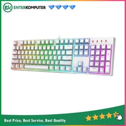 1STPLAYER DK5.0 WHITE - Gaming Mechanical Keyboard 104 Keys (Blue Switch) - RGB Backlit - Dust & Waterproof