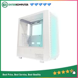 CUBE GAMING WIRZOF WHITE - ATX - SIDE TEMPERED GLASS - FRONT MESH PANEL - PSU COVER MESH Design - Dust Filter - FREE 3PCS 12CM ARGB FAN