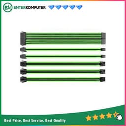 1STPLAYER STEAMPUNK MOD Sleeved Extension Cable Black+Green - 24Pin ATX Extension Cable, 2x 8Pin(4+4) EPS Cable, 2x 8Pin(6+2) PCI-e Cable