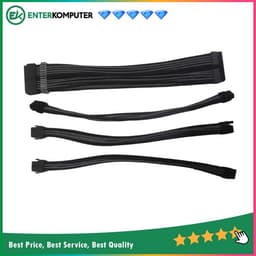 1STPLAYER STEAMPUNK MOD Sleeved Extension Cable Black+Gray - 24Pin ATX Extension Cable, 2x 8Pin(4+4) EPS Cable, 2x 8Pin(6+2) PCI-e Cable