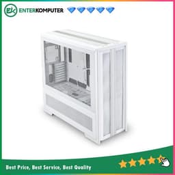 LIAN LI V3000 PLUS WHITE- DUAL SIDE 4.0mm TINTED TEMPERED GLASS - THREE MODES TRANSFORM - FRONT ARGB LIGHTING