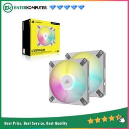 Corsair iCUE AF120 RGB Slim PWM White (Twin Pack) - With Lighting Node CORE - 12CM Fan