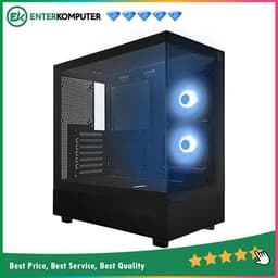 CUBE GAMING COMSEL BLACK - ATX Gaming Case - Front & Left Side Tempered Glass - USB Type C Included - Dust Filter - PSU Cover - FREE 2PCS 12CM ARGB FAN