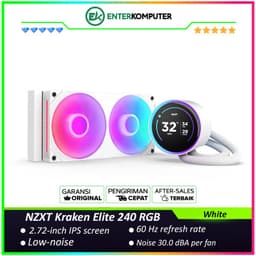 NZXT Kraken Elite 240 RGB White 240mm AIO Liquid Cooler with 2.72 IPS LCD & RGB