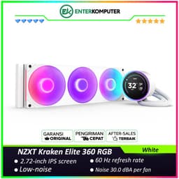 NZXT Kraken Elite 360 RGB White 360mm AIO Liquid Cooler with 2.72 IPS LCD & RGB