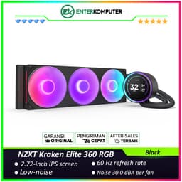NZXT Kraken Elite 360 RGB Black 360mm AIO Liquid Cooler with 2.72 IPS LCD & RGB
