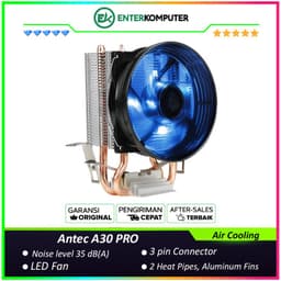 Antec A30 PRO Air Cooler - 2 Direct-Touch Copper Heat Pipes with Blue LED Design - Compatibility All Socket (AM5 Ready)