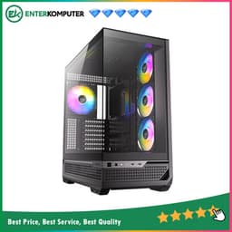 Antec CONSTELLATION C7 BLACK ARGB - Mid-Tower Gaming Case - Panoramic View - Multi-Directional AIR INTAKE and MASSIVE AIRFLOW - 4mm Tempered Glass Side Panel - Type C Ready - Free 3Pcs 120mm PWM ARGB Fans Reverse + 1Pcs 140mm PWM ARGB Fans