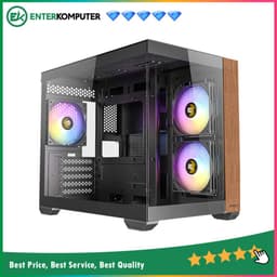 Antec CX600M WOOD ARGB - Mini Tower Gaming Case - Dual Chamber Design - 4mm Tempered Glass with Exotic WOOD - Type C Ready - Free 2Pcs 120mm ARGB Fans Reverse + 1Pcs 120mm ARGB Fans