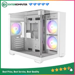 Antec CX600M TRIO ARGB WHITE - Mini Tower Gaming Case - Dual Chamber Design - 4mm Tempered Glass with Triple Transparent View - Type C Ready - Free 2Pcs 120mm ARGB Fans Reverse + 1Pcs 120mm ARGB Fans