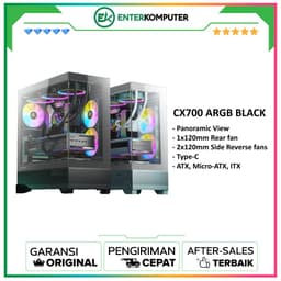 Antec CX700 ARGB - Mid-Tower Gaming Case - 4mm Tempered Glass Side Panel - Type-C 3.2 Gen 2 Ready - Free 2Pcs 120mm ARGB Fans Reverse + 1Pcs 120mm ARGB Fans