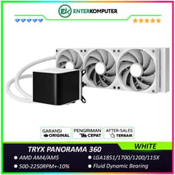 TRYX PANORAMA 360 WHITE L-shaped AMOLED Screen Liquid Cooler
