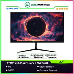 CUBE GAMING IRIS 27GFI200 27 FHD IPS Frameless 200Hz Gaming Monitor with AMD FreeSync & G-SYNC (HDMI + DP) - Response Time 1ms