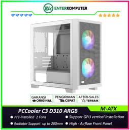 PCCooler C3 D310 White ARGB - Tempered Glass