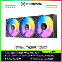 Antec Connect 120R ARGB 3 in 1 Pack - 12CM ARGB Reverse PWM FAN with Daisy Chain Features