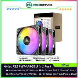 Antec P12 PWM ARGB 3 in 1 Pack with ARGB & PWM 1-to-3 Splitter Cables - 12CM ARGB PWM FAN