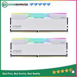 KLEVV CRAS V RGB Brilliant White DDR5 PC51200 6400MHz 32GB (2x16GB) 32-38-38-78 - KD5AGUA80-64A320J